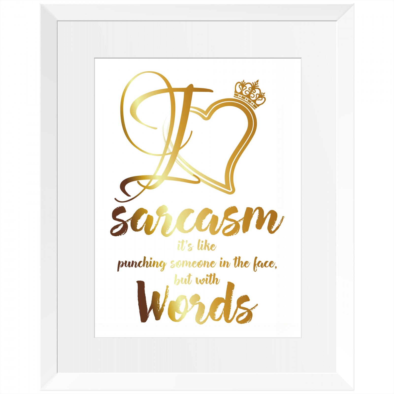 Tablou decorativ Sarcasm, Auriu stralucitor Anais, inramat, 26x32 cm