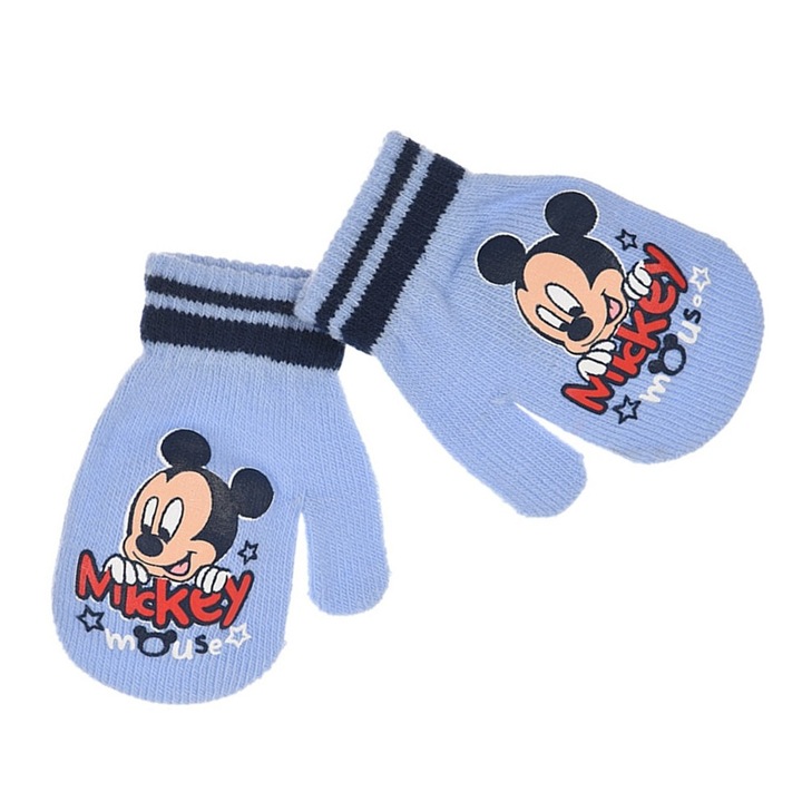Manusi bebe Mickey Mouse, Universala, Albastru deschis