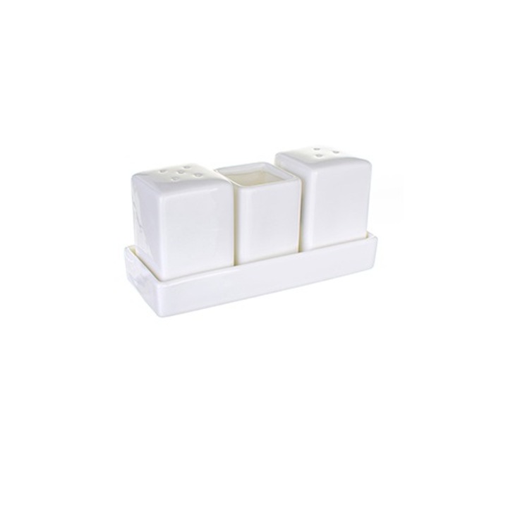 Só-bors készlet, Wilmax England, Porcelán, Fehér