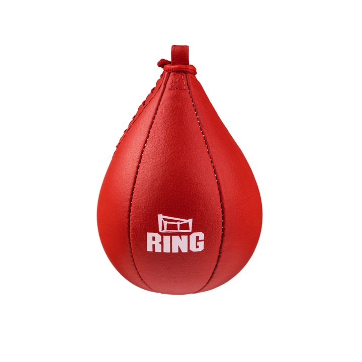 Para de box Ring, Piele naturala, 33 cm, Rosu