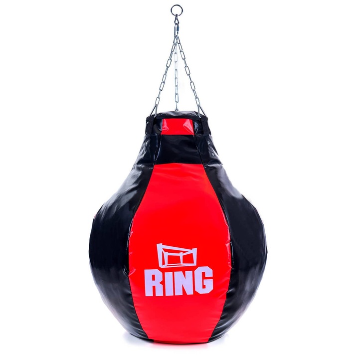 Para de box Ring, PVC, 90 cm, Negru / Rosu