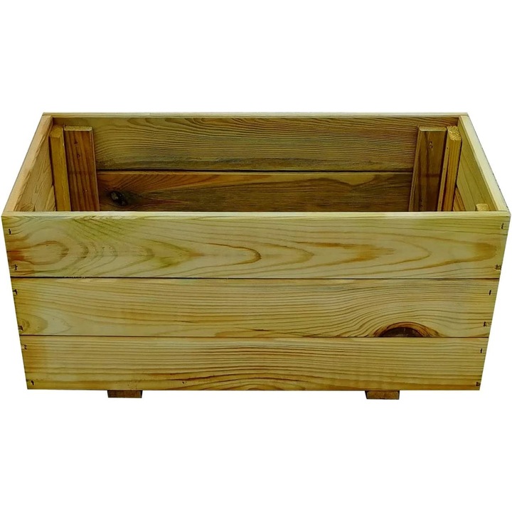 Ghiveci plante, Lemn, 60x30x29 cm, Bej