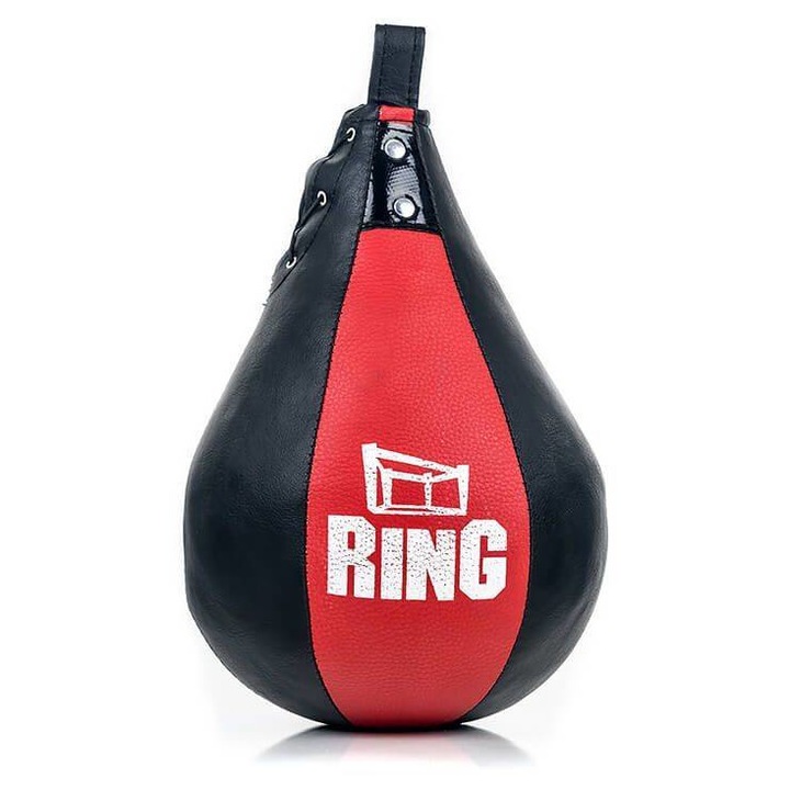 Para de box Ring, Piele ecologica, 30x20 cm, Negru / Rosu