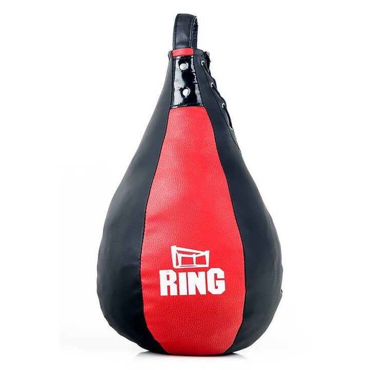 Para de box Ring, Piele ecologica, 50x30 cm, Rosu / Negru