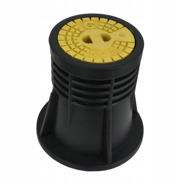 Cutie robinet, Aquer, Capac fonta, h=27cm, Negru/Galben