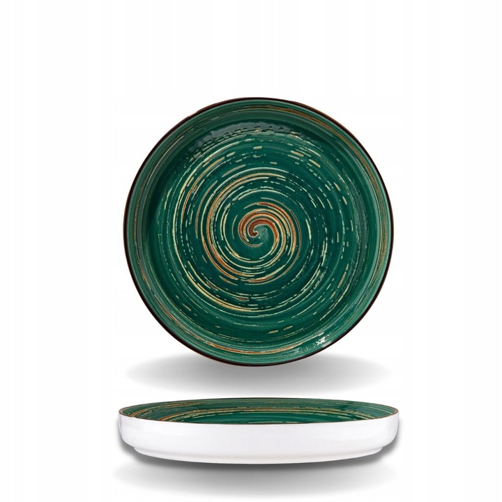 Farfurie portelan, margine inalta, Verde, 28 cm, pentru fel principal, cine, Colorboom WILMAX