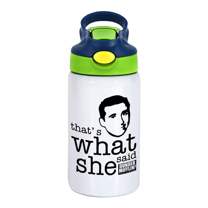 Termos The Office That's what she said, Inox, 350 ml, Capac Verde/Albastru