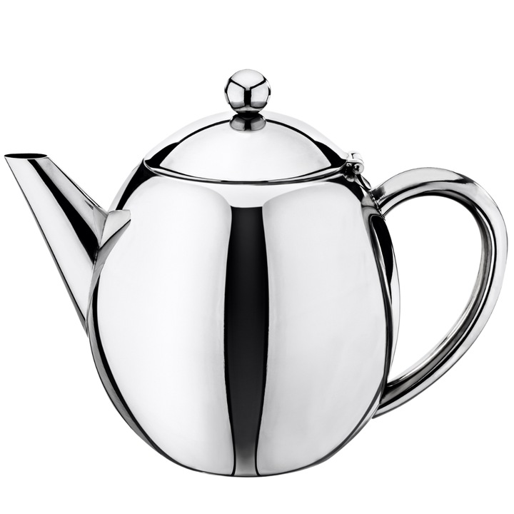 Ceainic cu infuzor, perete dublu, inox, 1200 ml, Argintiu, Wilmax England