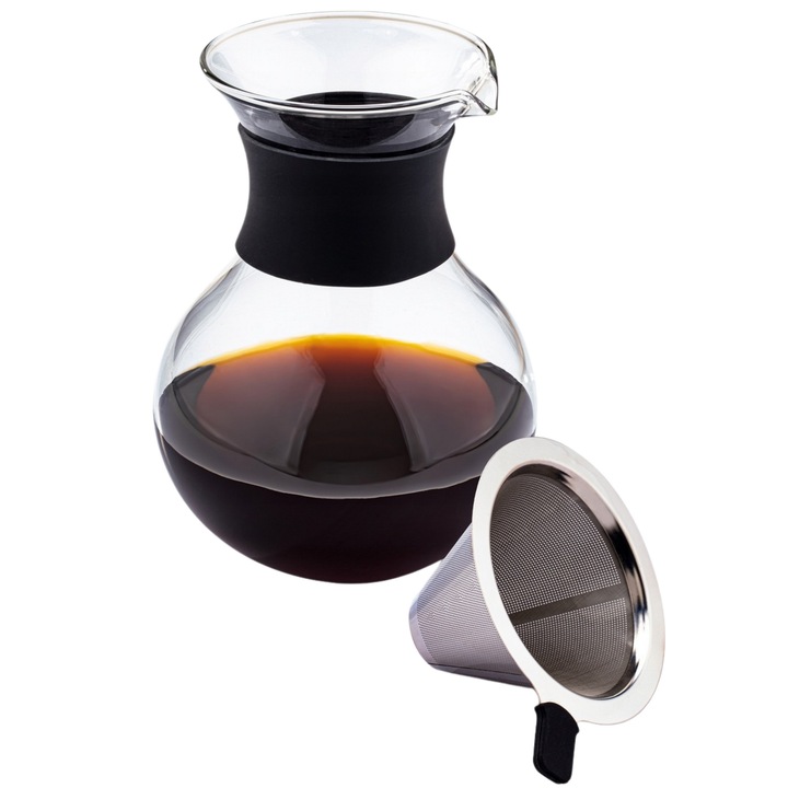 Cafetiera manuala, Chemex, compatibila cu masina de spalat vase, Sticla, 950 ml, Transparent, Wilmax England