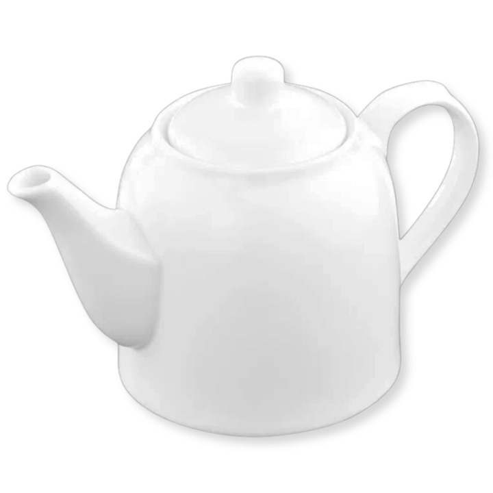 Ceainic portelan, Alb, pentru ceai, compatibila cu masina de spalat vase, 900 ml, Wilmax England