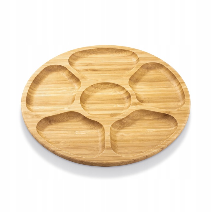 Platou compartimentat, Wilmax England, Bambus, 38 cm, Maro