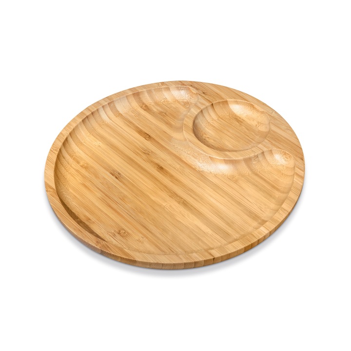 Rekeszes tálca, Wilmax England, bambusz, 30,5 cm, barna
