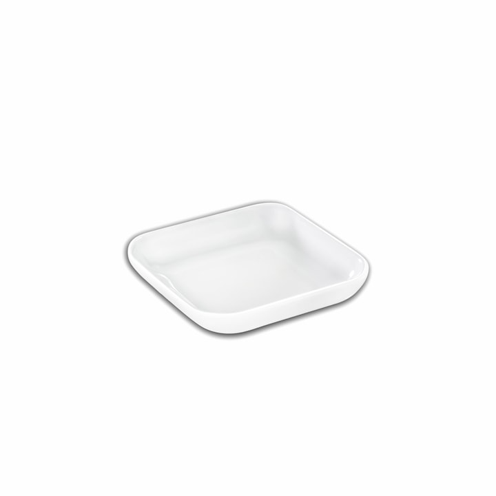 Квадратна чиния за сервиране, Wilmax England, порцелан, 8.5x8.5 см, бяла