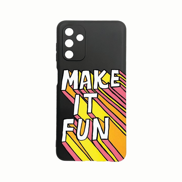 Husa Silicon, Compatibila Cu Samsung Galaxy A04s, Make It Fun, Rezistenta la uzura, Protectie Camera, Negru c-B 494