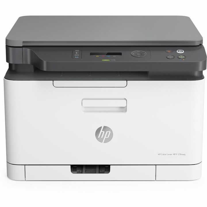 Imprimanta, HP, Color Laser MFP 178nwg, 3 in 1, A4, Alb/Negru