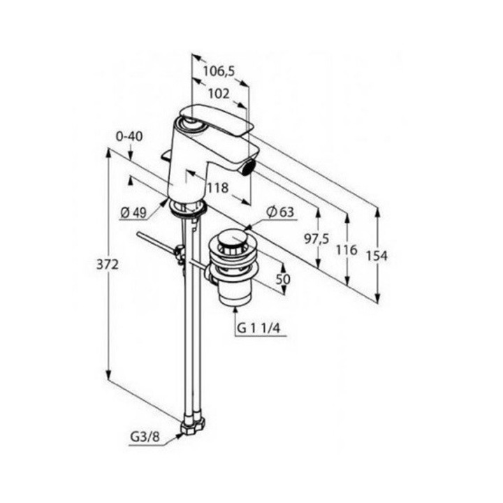 Balance bidé csaptelep - Kludi, fekete