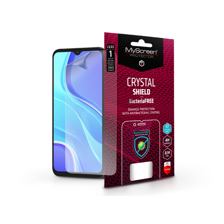 Xiaomi Redmi 9 képernyővédő fólia - MyScreen Protector Crystal Shield BacteriaFree - 1 db/csomag - átlátszó