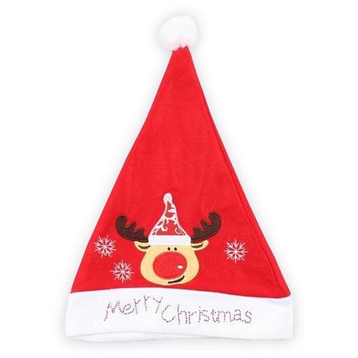 Caciula Mos Craciun cu ren, pentru copii sau adulti