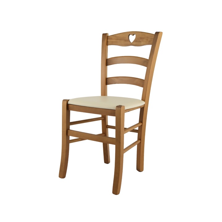Scaun Cuore, t m c s, Fag, Sezut tapitat cu piele ecologica, Stejar/Fides