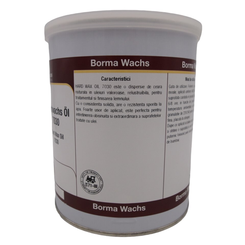 Масло с твърда вакса за мебели, Borma Wachs, Hard Wax Oil 7030, бял ...