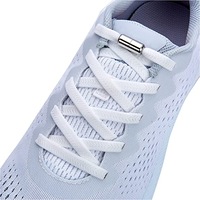 Sireturi Elastice cu sistem NO TOUCH cu Capsula Metalica, EnduranceSports, Rotunde, Alb