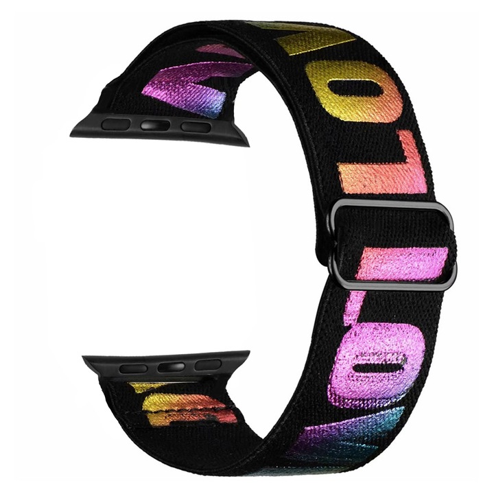 WatchBand™ Vivid textil szíj, kompatibilis az Apple Watch 1/2/3/4/5/6/7/SE/Nike+ órával - 42/44/45 mm, Pride Edition