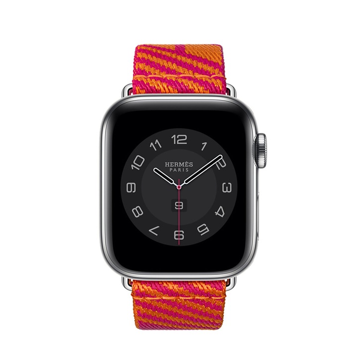 Curea din material textil WatchBand™ Architect, Compatibila cu Apple Watch 1/2/3/4/5/6/7/8/SE/Nike+/Ultra - 42/44/45/49 mm, Barbie powder