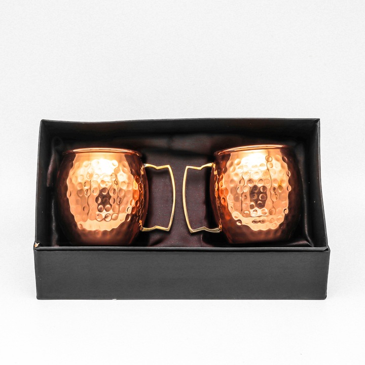 2 db Oldschool réz bögre készlet