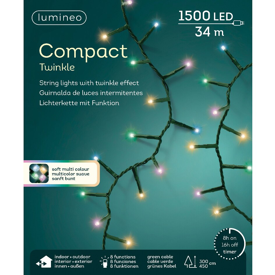 Коледни лампички Lumineo 2, 1500 светодиода, 3400 см, Многоцветна ...