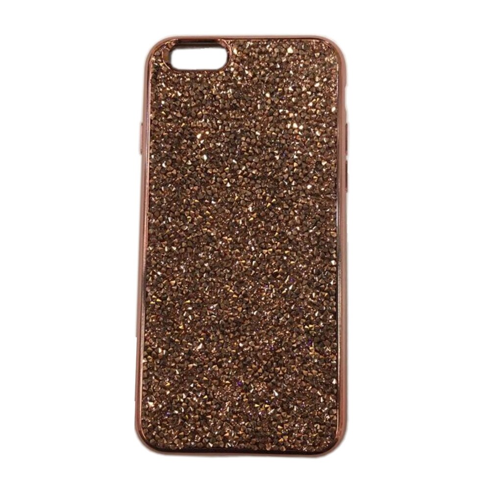 Husa spate cu cristale Bling World pentru iPhone 7/8, roz/auriu