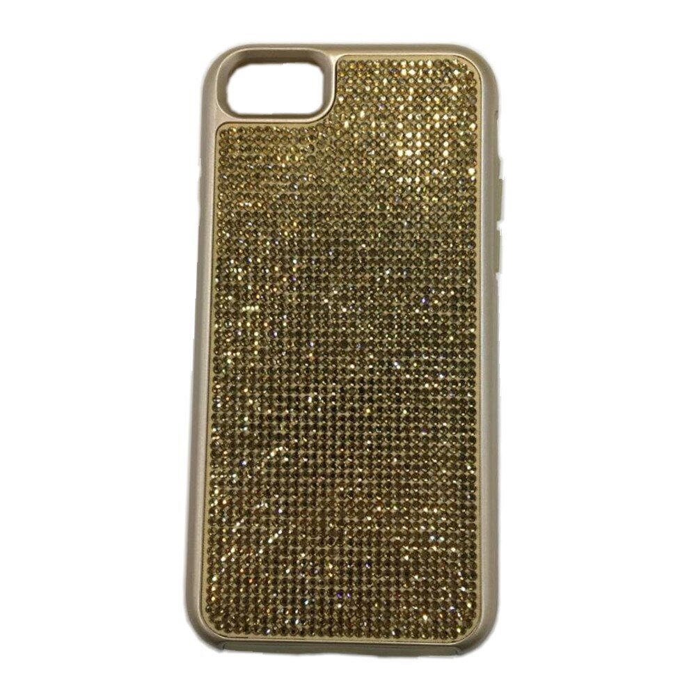 Husa spate cu cristale Bling World pentru iPhone 7, auriu