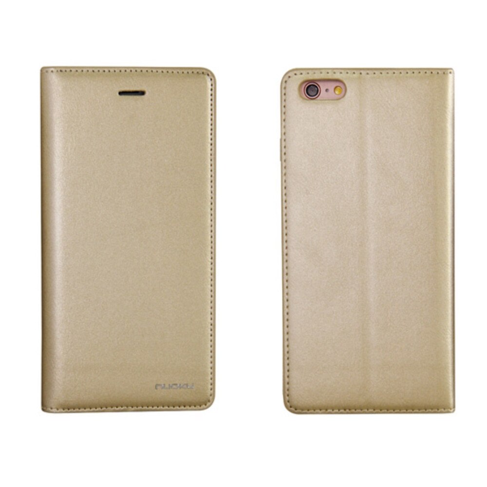Husa flip wallet din piele Nuoku Luxe pentru iPhone 6 Plus, auriu