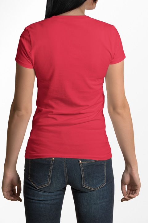 Tricou pentru femei cu imprimeu Stay hight, Rosu, S