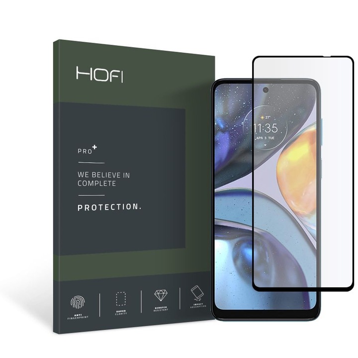 Стъклен протектор HOFI Hybrid Glass Pro+ за Motorola Moto G22 / E32 / E32S, Black