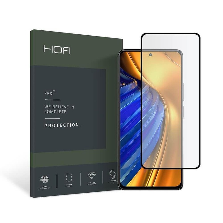 Стъклен Протектор за Xiaomi Poco F4, Hofi Glass, Черен