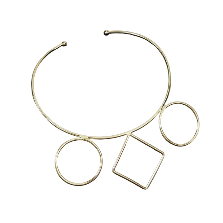 Colier auriu, cu forme geometrice, Casper C14, Pursehuit