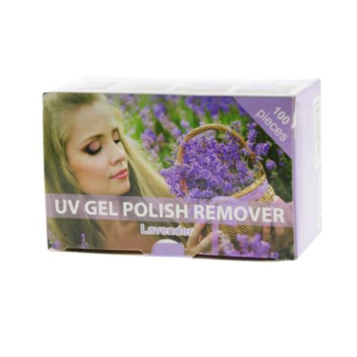 Pliculete cu soak off remover, lavanda, 100 buc