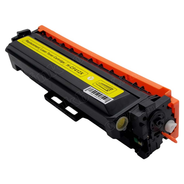 Graphitek fehér dobozos tonerkazetta, kompatibilis HP 412x / CF412X, chippel, sárga, 5000 oldal, HP CJ PRO M452, M477, M377 készülékekhez