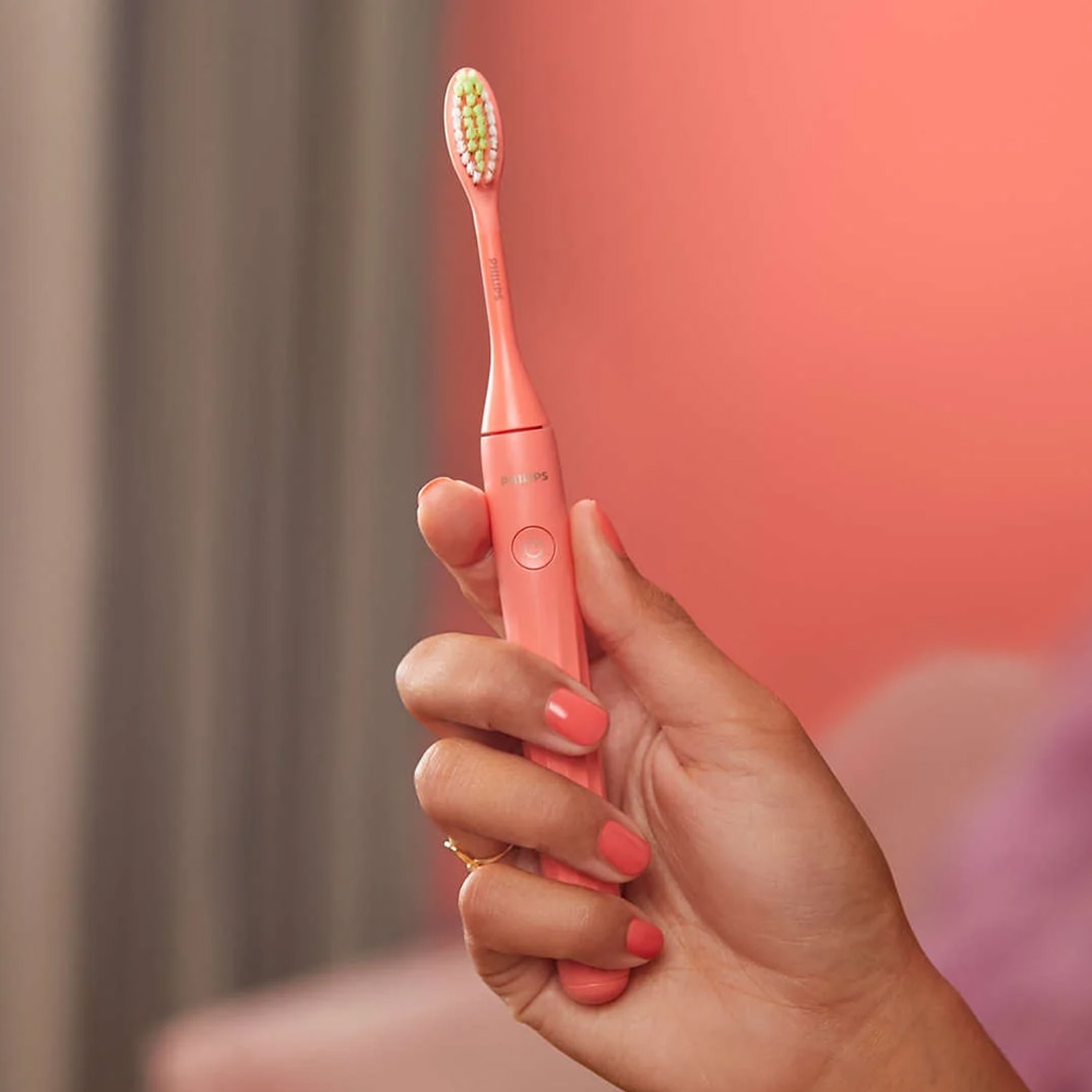Електрическа четка за зъби Philips One by Sonicare, Корал - eMAG.bg
