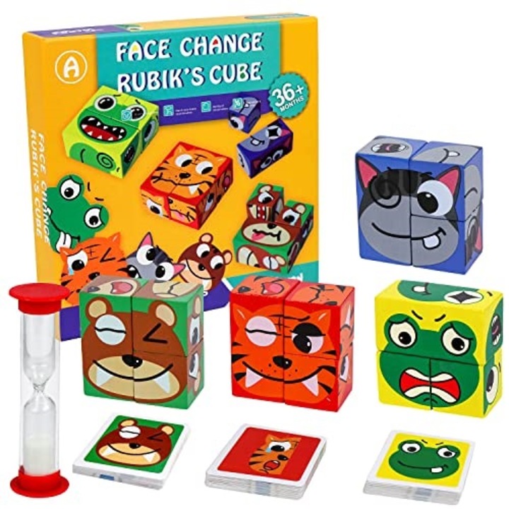 Дървена играчка Bambino Кубчета с животни, многоцветна - eMAG.bg