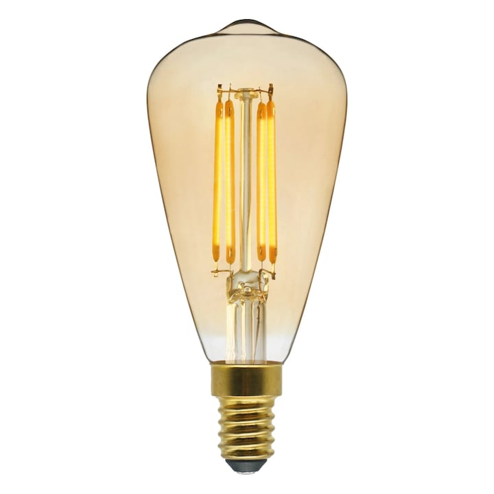 Bec Led Edison Bec LED decorativ, Lexman, E14, alb cald, 2000K, 5 W, 470 lm, tip ...