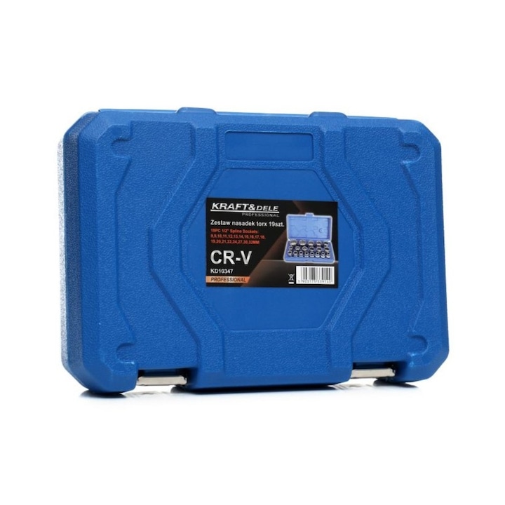 Set chei tubulare, Kraft&Dele KD10347, 19 piese