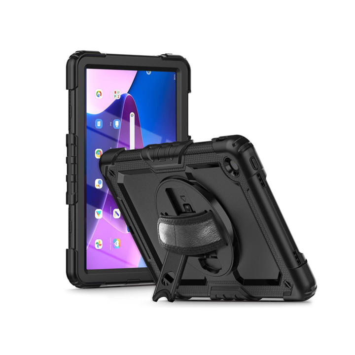 Lenovo Tab M10 Plus 10.6 (3rd. gen.) tablet tok 360 fokos védelemmel, 4H kijelzővédő üveggel - Solid - fekete (ECO csomagolás)