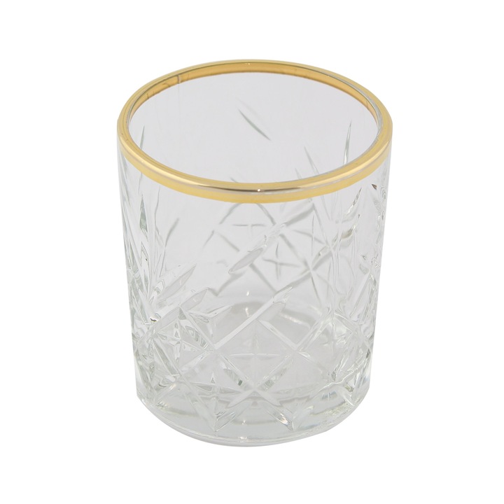 Set 6 pahare whisky, din sticla, 225 ml