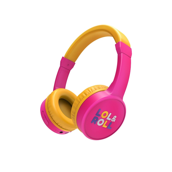 Gyerekfejhallgató Energy System Lol&Roll Pop Kids Bluetooth (Music Share, Bluetooth 5.1, hangerőkorlát-rózsaszín