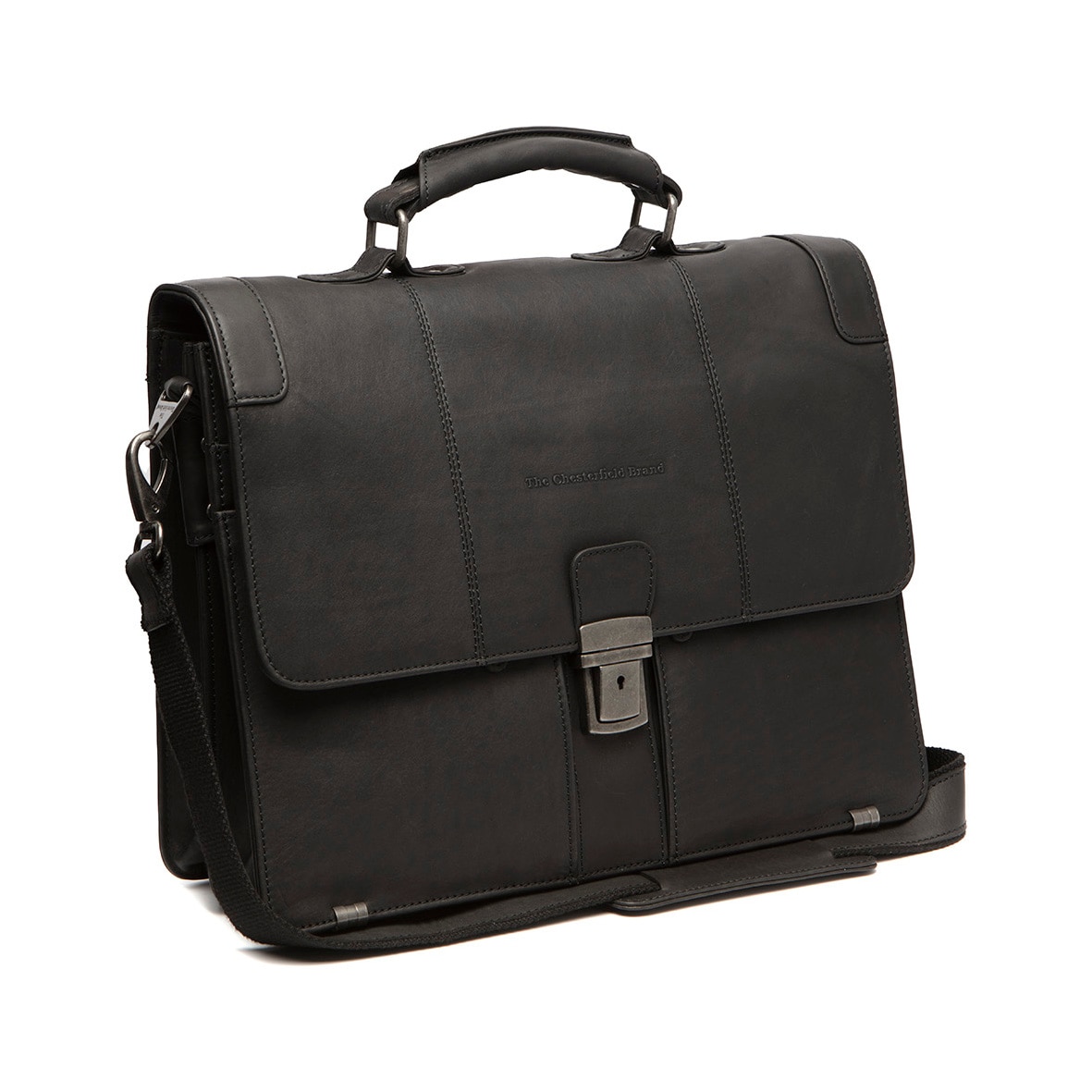 Geanta de laptop, din piele naturala, The Chesterfield Brand, Stuttgart 14 inch, Negru
