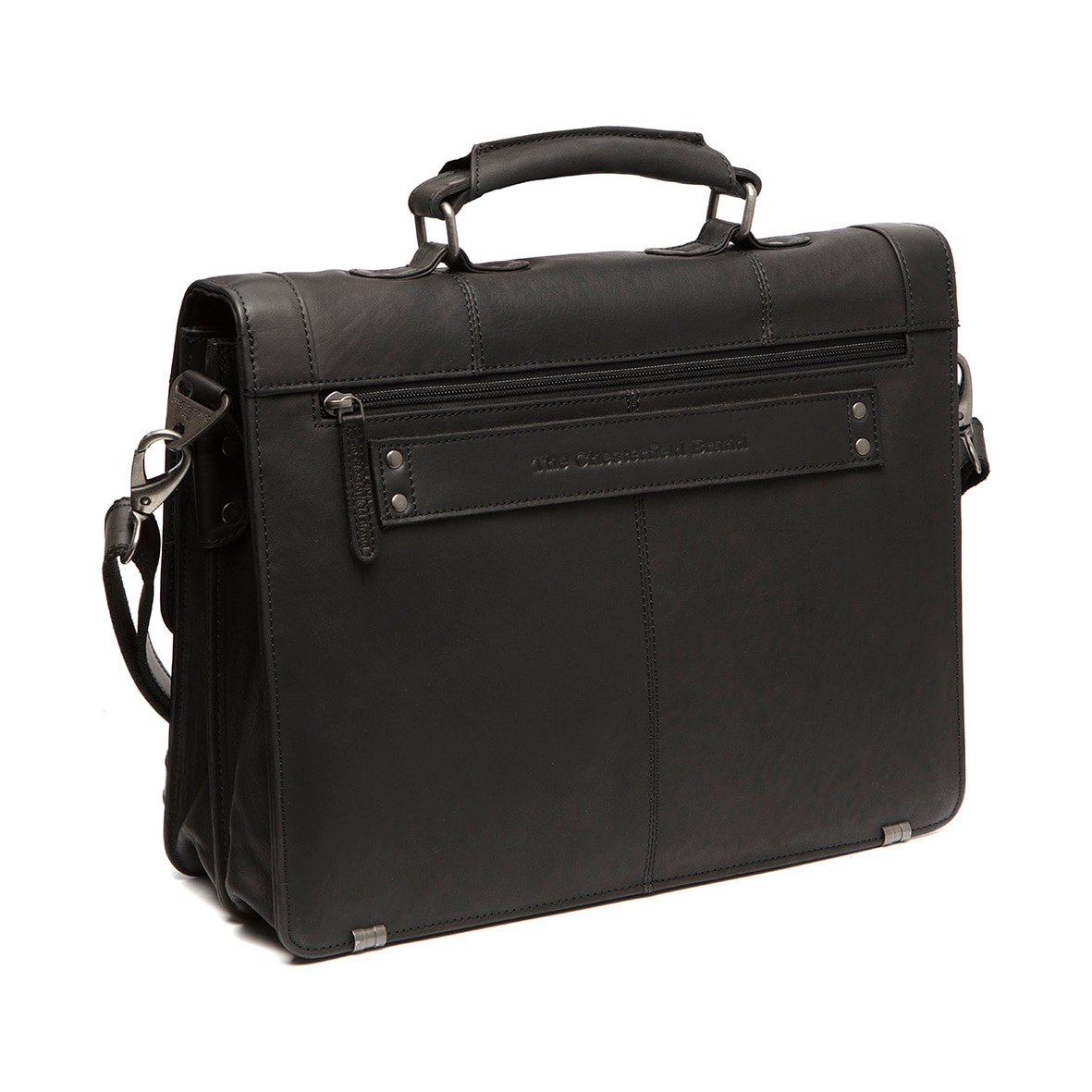Geanta de laptop, din piele naturala, The Chesterfield Brand, Stuttgart 14 inch, Negru