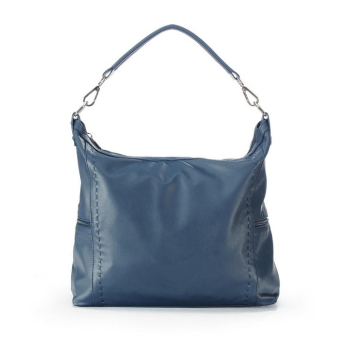 Női bőrtáska, ANNA FELLINI, Dora táska, sötétkék, 42x12x32 cm