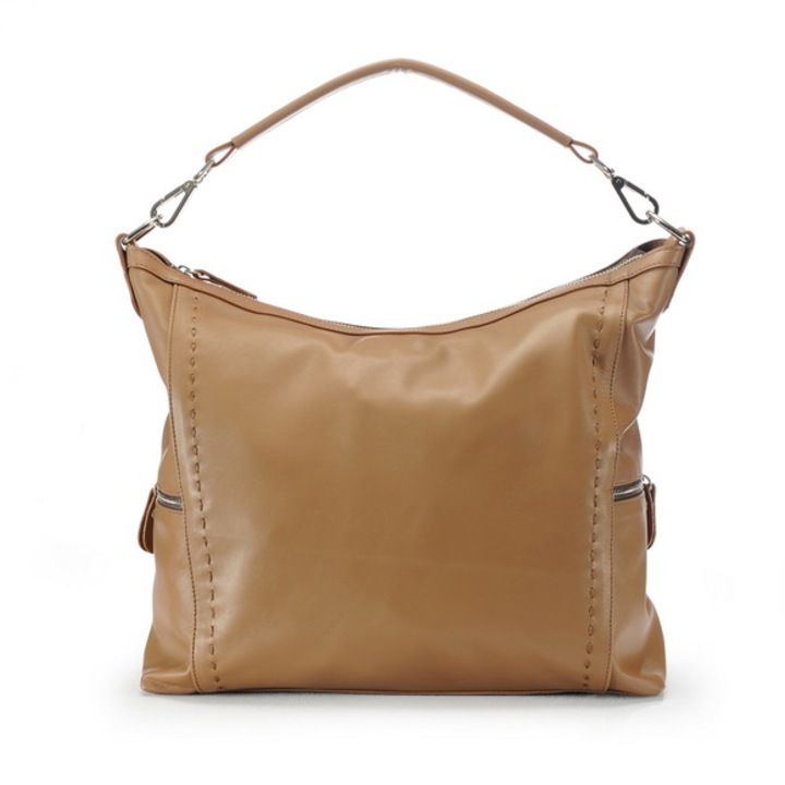 Női bőrtáska, ANNA FELLINI, Dora táska, konyakszín, 42x12x32 cm