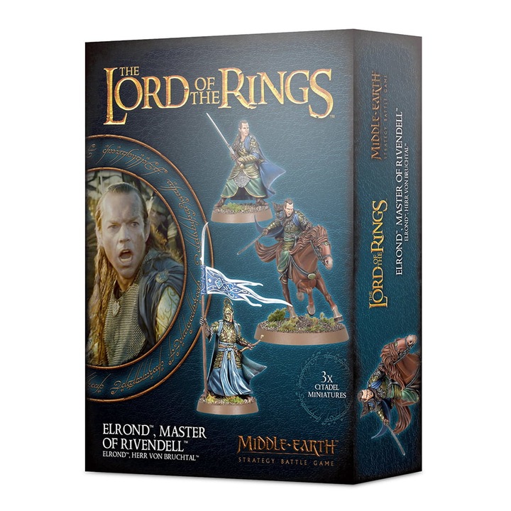 Elrond Master of Rivendell figurakészlet, Középfölde, Játékműhely, 3 miniatűr, 28 mm-es skála